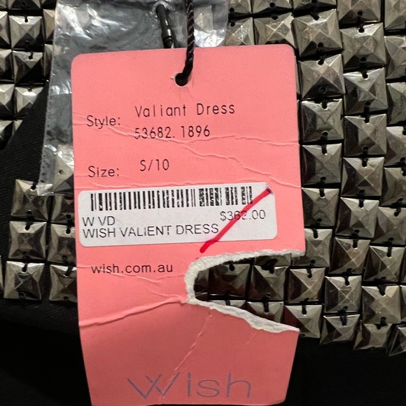 Valiant dress.  Black w/studded butterfly V collar.  New with tags.  Never worn - Picture 4 of 6